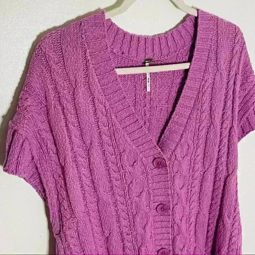 NEW Free People Swingin Swing Knit Sweater Mini Dress Lilac